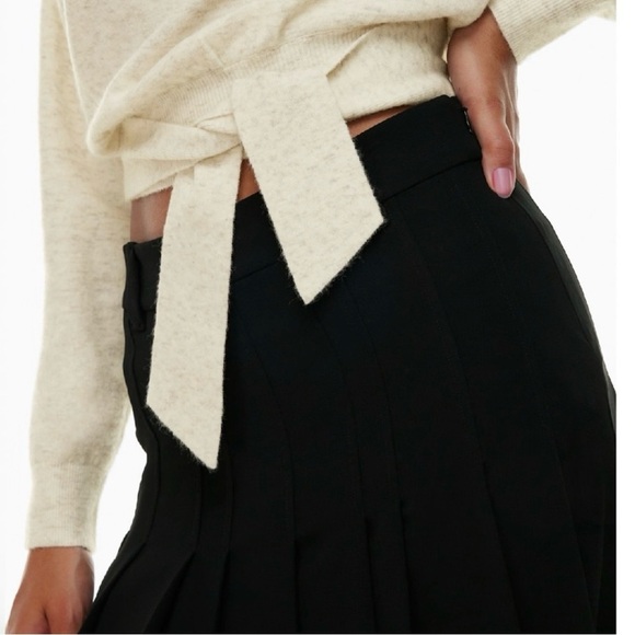 029 WILFRED Women's Lorin Cowl Neck Waist-Tie Sweater - Light Birch, Small - Picture 10 of 11